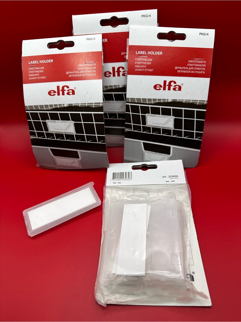 ELF Red and White Label Holders